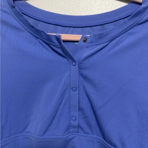 OFFLINE By Aerie Real Me Henley Crop Tee In Baja Blue - Picture 6 of 11